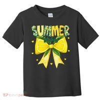 Preppy Summer Vibes Lemon Bow Girly Summer Toddler T-Shirt thumb 0