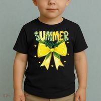Preppy Summer Vibes Lemon Bow Girly Summer Toddler T-Shirt thumb 2