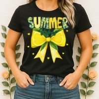 Preppy Summer Vibes Lemon Bow Girly Summer Women's T-Shirt thumb 2