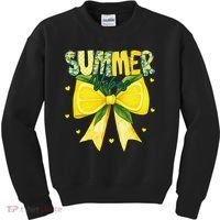 Preppy Summer Vibes Lemon Bow Girly Summer Kids Sweatshirt thumb 0