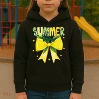 Preppy Summer Vibes Lemon Bow Girly Summer Kids Hoodie thumb 3