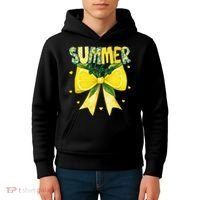 Preppy Summer Vibes Lemon Bow Girly Summer Kids Hoodie thumb 4