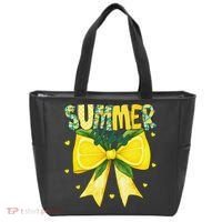 Preppy Summer Vibes Lemon Bow Girly Summer Tote Bag thumb 0