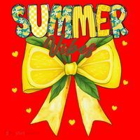 Preppy Summer Vibes Lemon Bow Girly Summer Santa Hat thumb 1