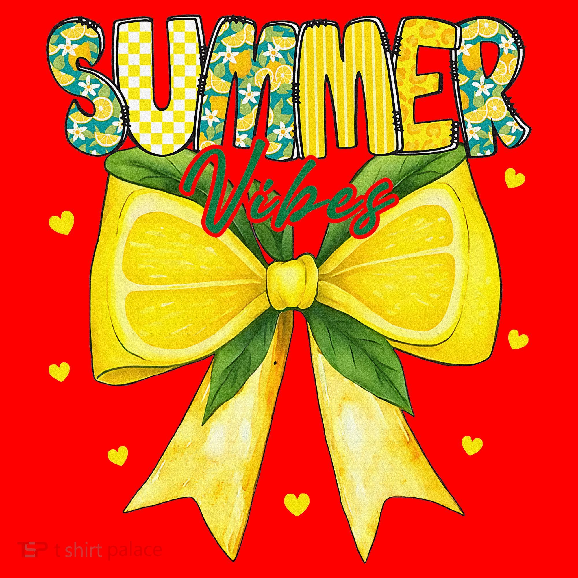 Preppy Summer Vibes Lemon Bow Girly Summer Santa Hat