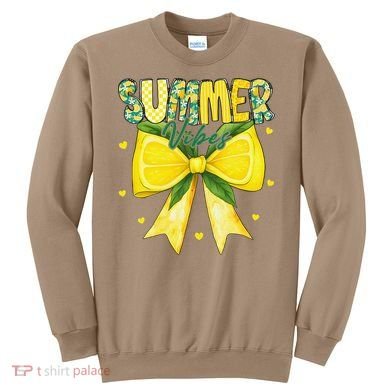 Preppy Summer Vibes Lemon Bow Girly Summer Sweatshirt