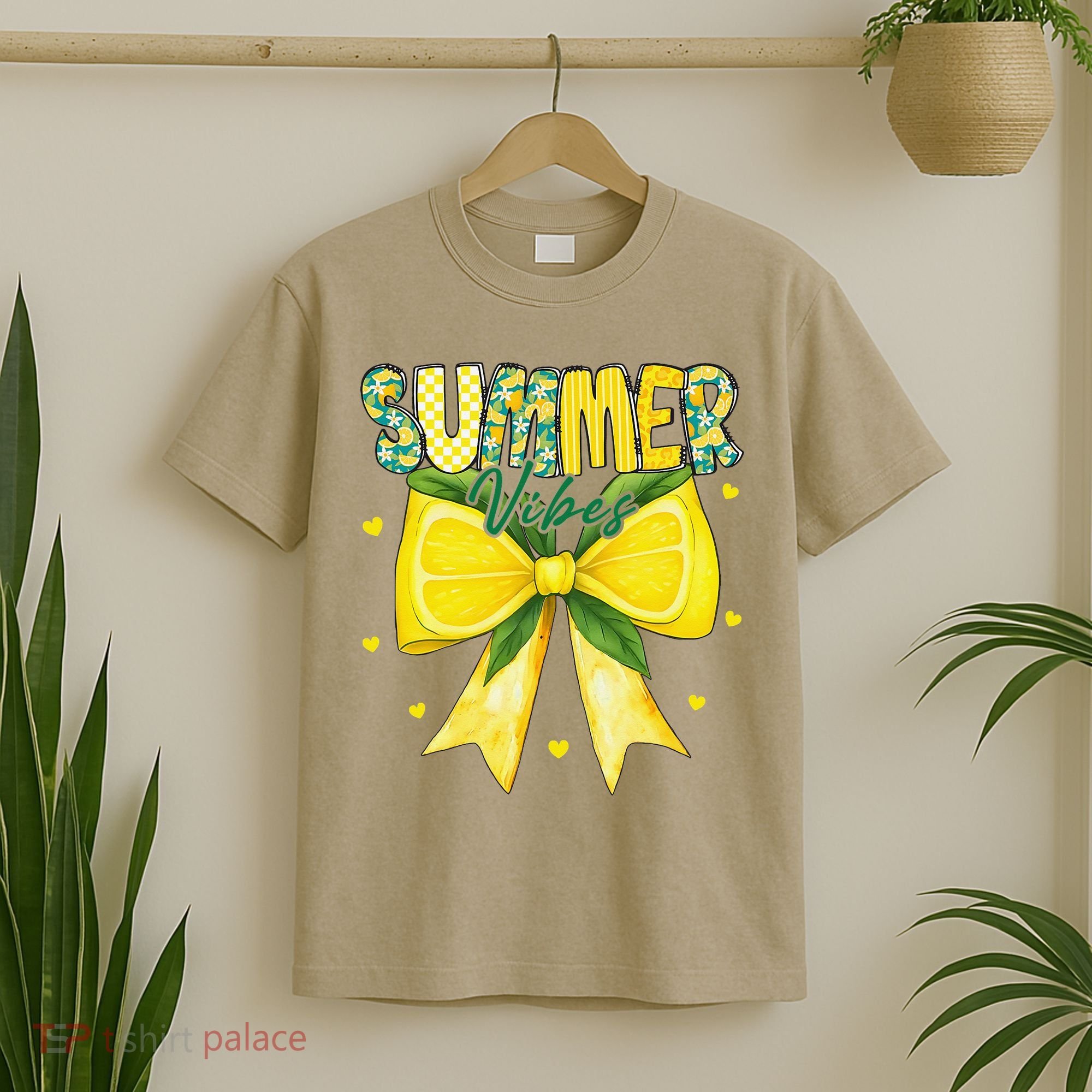 Preppy Summer Vibes Lemon Bow Girly Summer T-Shirt