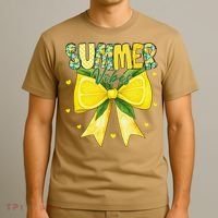 Preppy Summer Vibes Lemon Bow Girly Summer T-Shirt thumb 3
