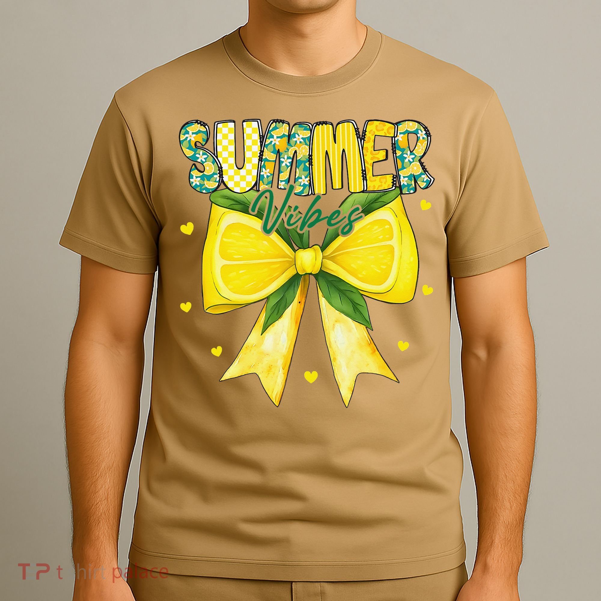 Preppy Summer Vibes Lemon Bow Girly Summer T-Shirt