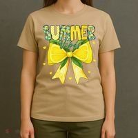 Preppy Summer Vibes Lemon Bow Girly Summer T-Shirt thumb 4