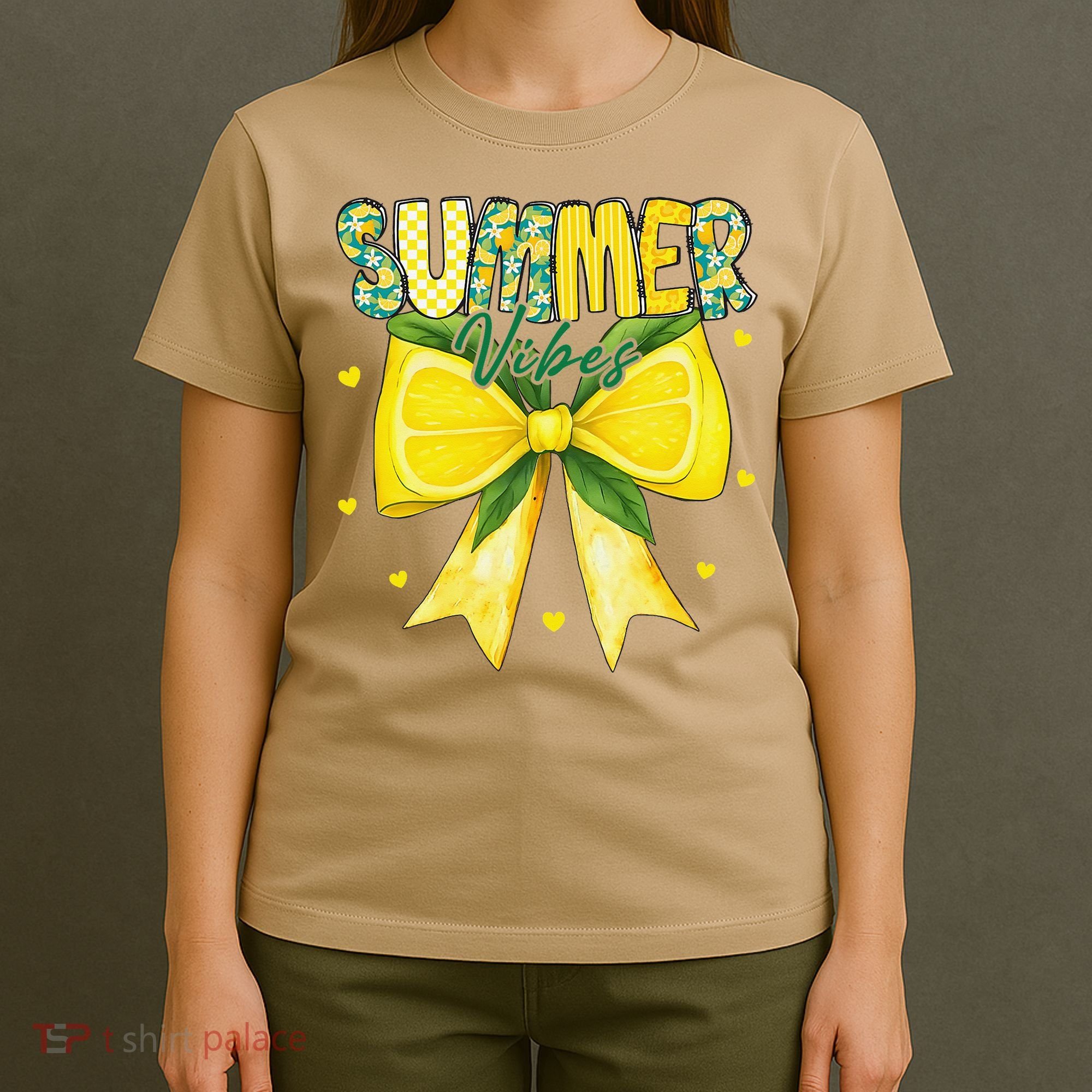 Preppy Summer Vibes Lemon Bow Girly Summer T-Shirt