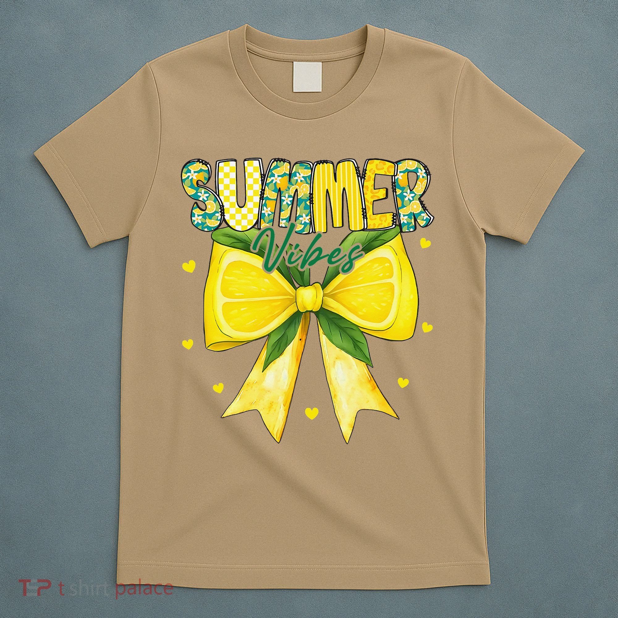 Preppy Summer Vibes Lemon Bow Girly Summer T-Shirt
