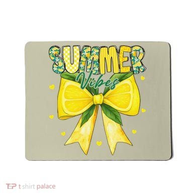 Preppy Summer Vibes Lemon Bow Girly Summer Mousepad