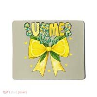 Preppy Summer Vibes Lemon Bow Girly Summer Mousepad thumb 0