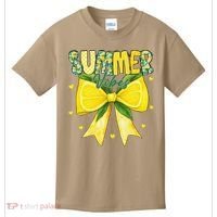 Preppy Summer Vibes Lemon Bow Girly Summer Kids T-Shirt thumb 0