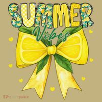 Preppy Summer Vibes Lemon Bow Girly Summer Kids T-Shirt thumb 2