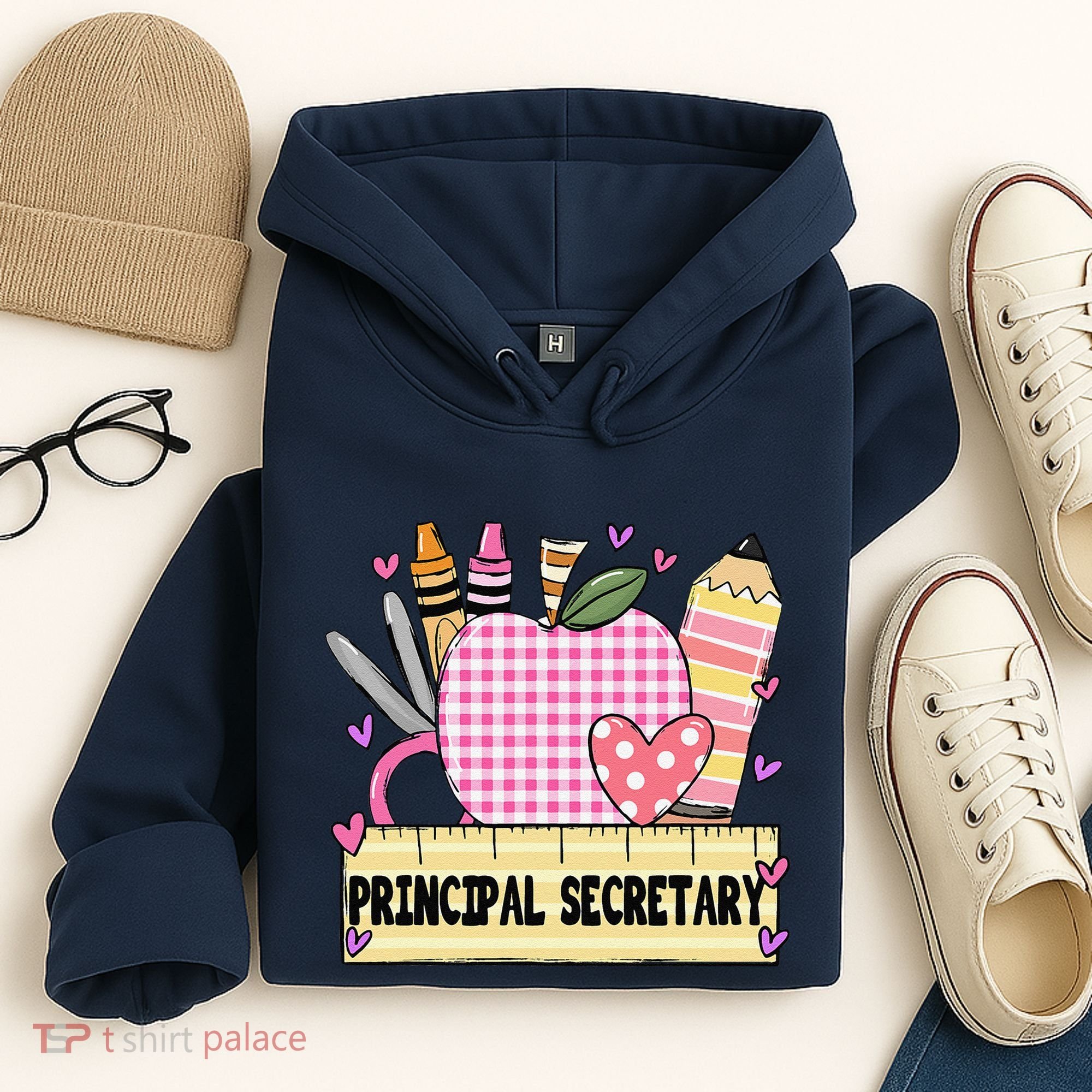 Principal Secretary Valentine S Day Teacher Frame Hoodie