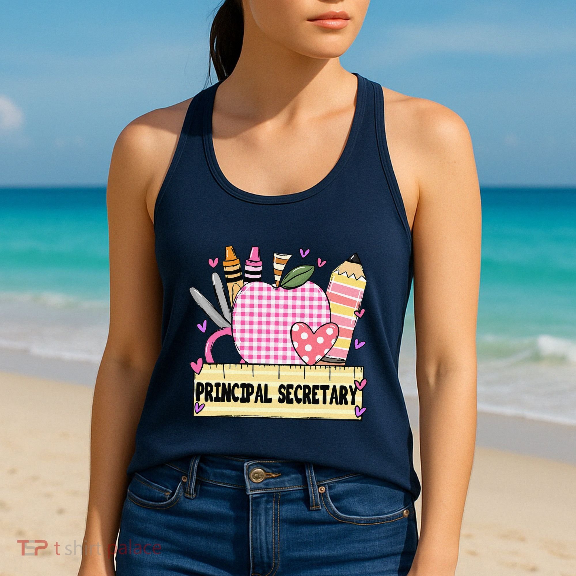 Principal Secretary Valentine S Day Teacher Frame Women's Tank Top