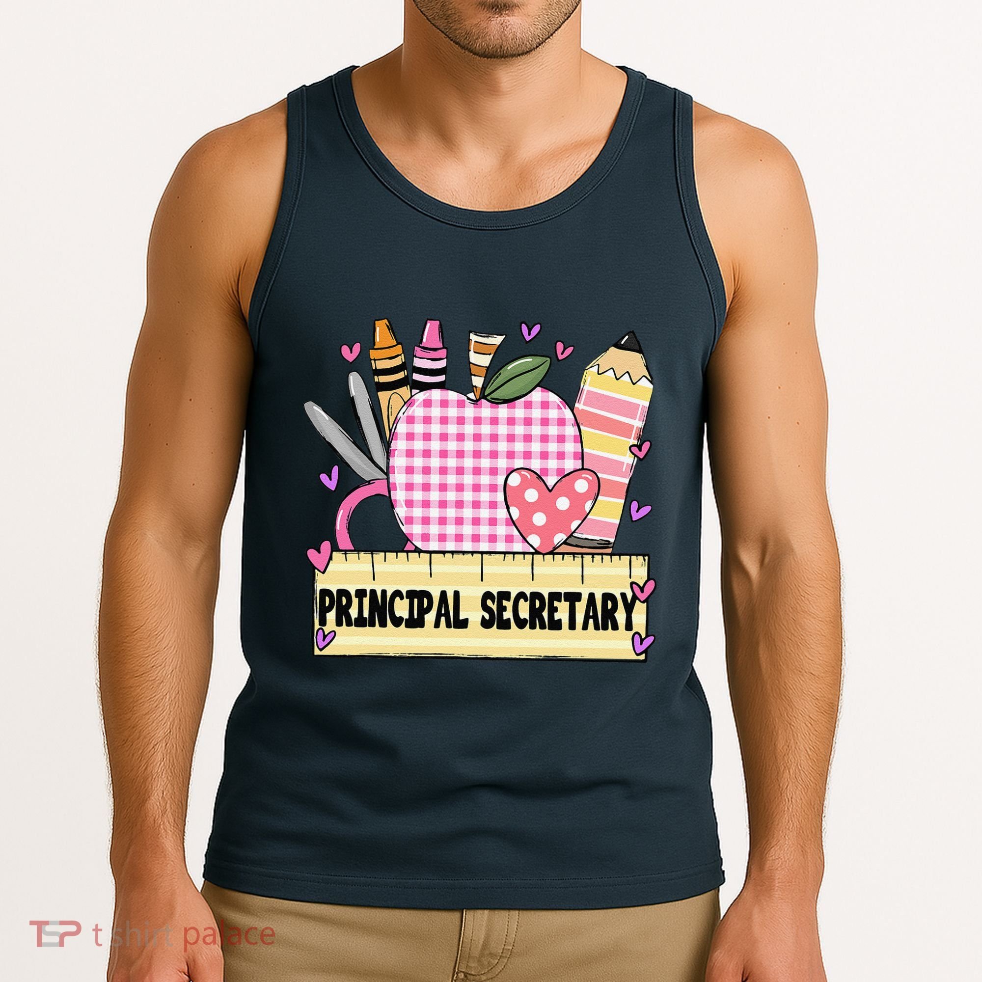 Principal Secretary Valentine S Day Teacher Frame Tank Top