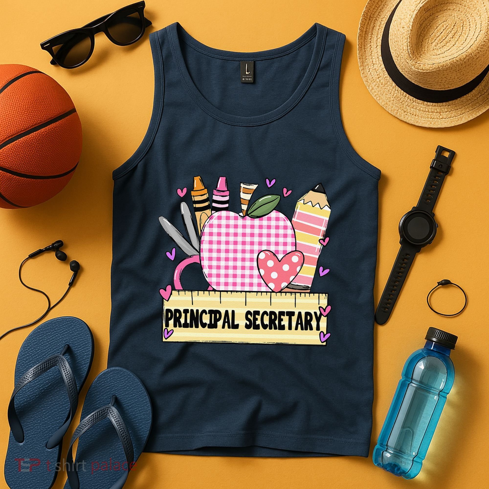 Principal Secretary Valentine S Day Teacher Frame Tank Top