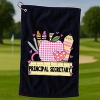 Principal Secretary Valentine S Day Teacher Frame Golf Towel thumb 1