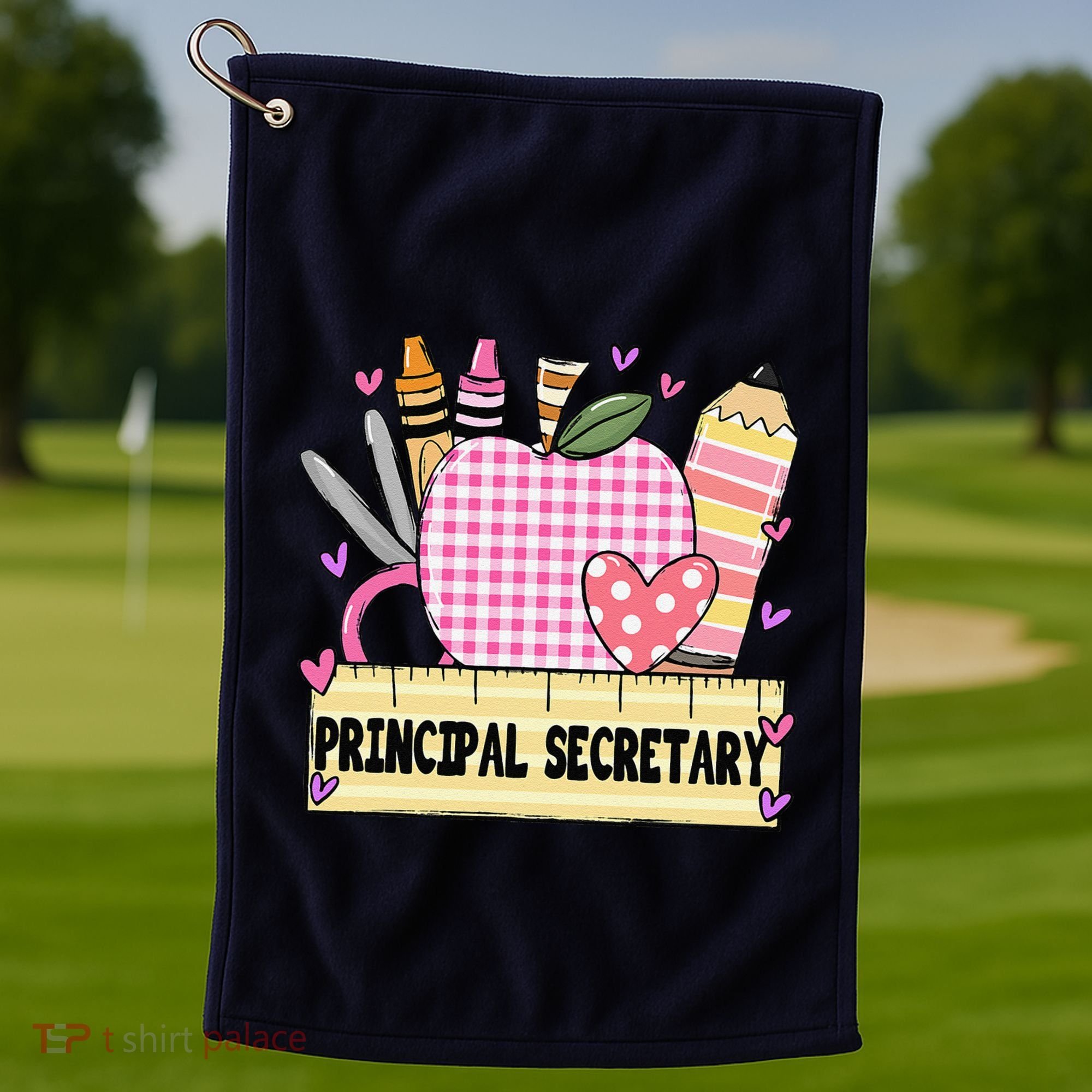 Principal Secretary Valentine S Day Teacher Frame Golf Towel
