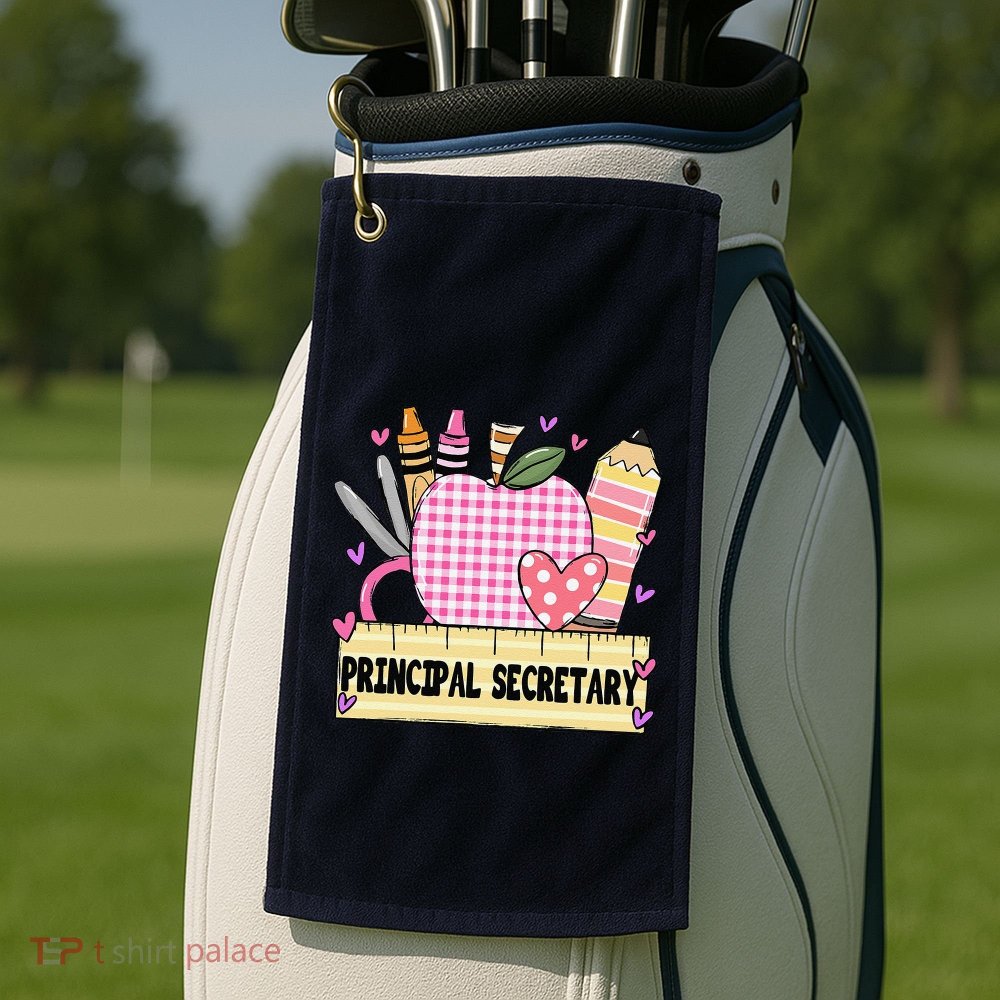 Principal Secretary Valentine S Day Teacher Frame Golf Towel