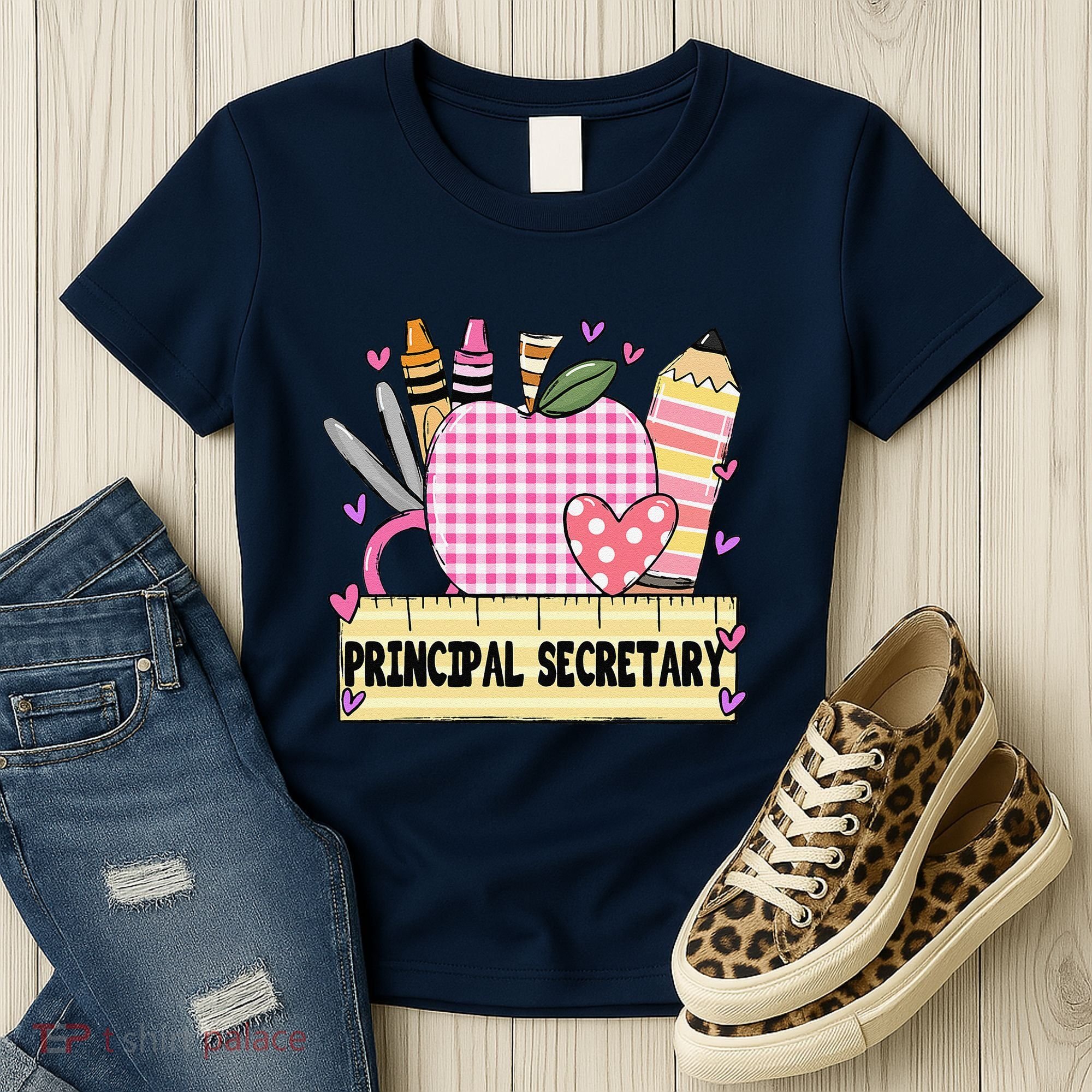 Principal Secretary Valentine S Day Teacher Frame Women's T-Shirt