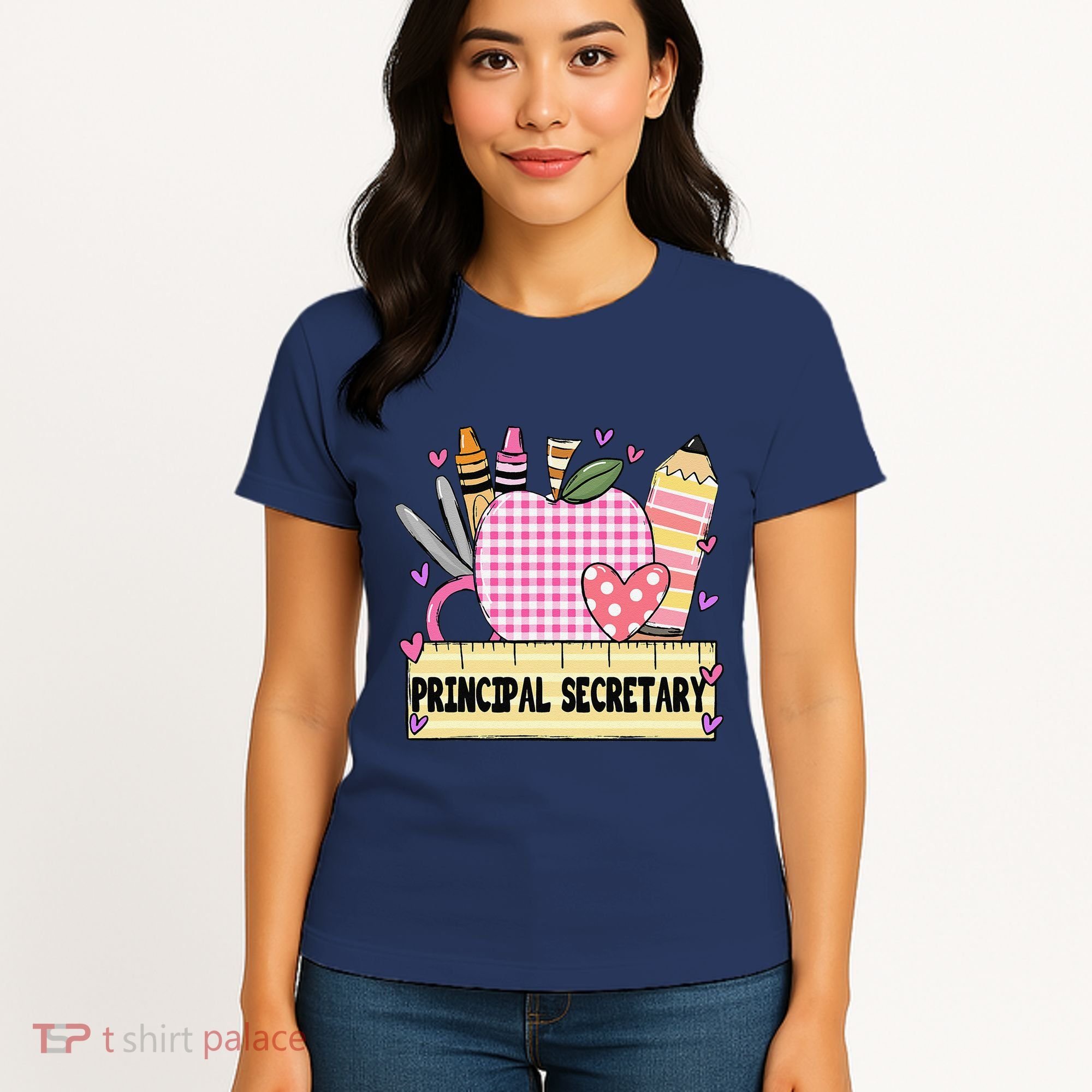 Principal Secretary Valentine S Day Teacher Frame Women's T-Shirt