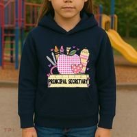 Principal Secretary Valentine S Day Teacher Frame Kids Hoodie thumb 3