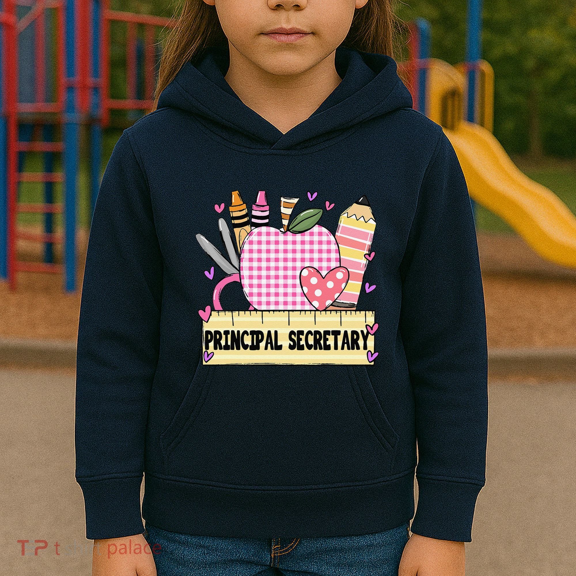 Principal Secretary Valentine S Day Teacher Frame Kids Hoodie