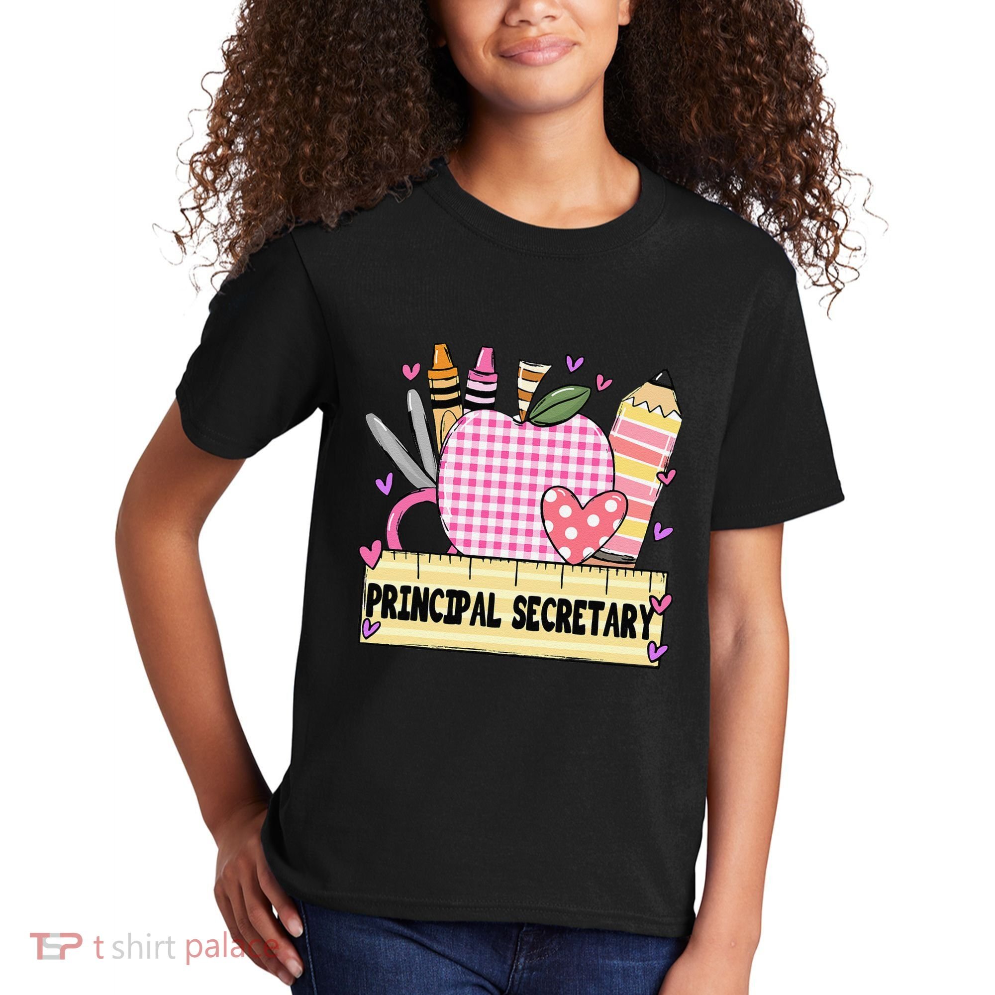 Principal Secretary Valentine S Day Teacher Frame Kids T-Shirt