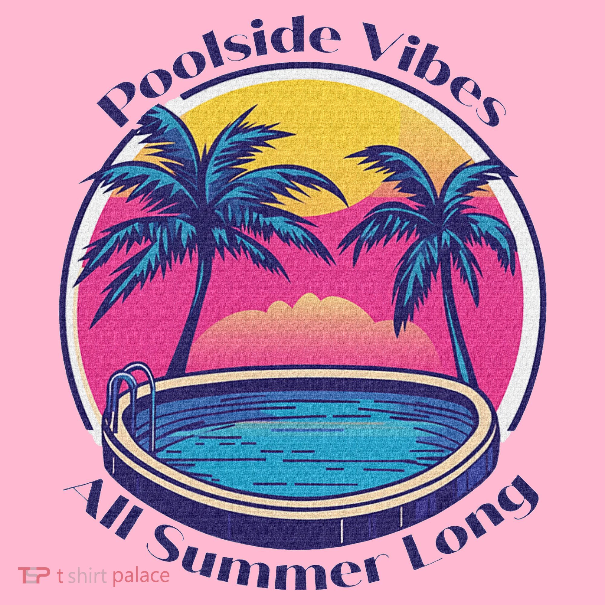 Pool Side Vibes All Summer Long Coaster