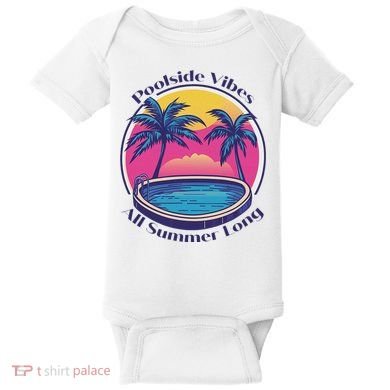 Pool Side Vibes All Summer Long Baby Bodysuit