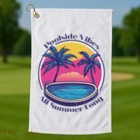 Pool Side Vibes All Summer Long Golf Towel thumb 1