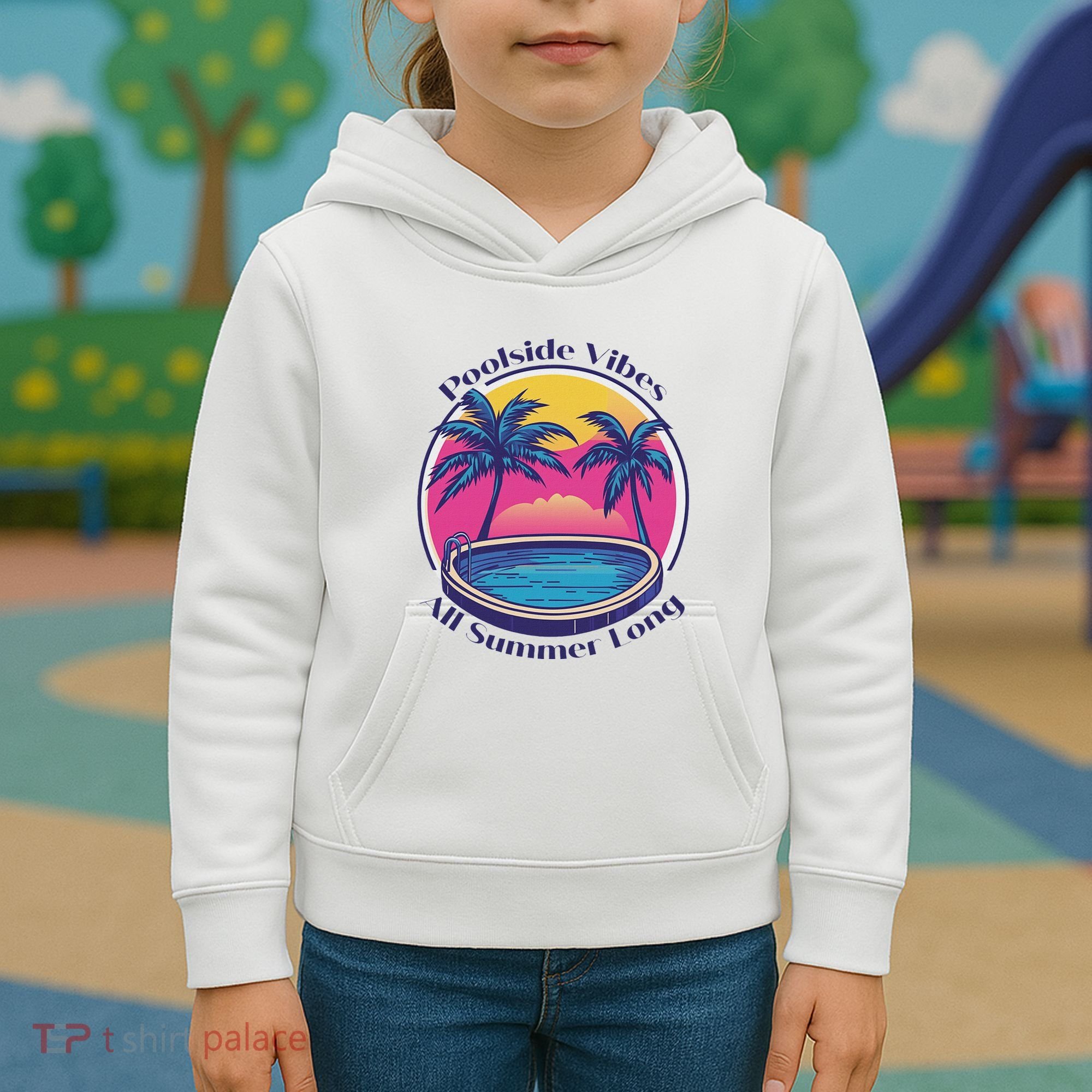 Pool Side Vibes All Summer Long Kids Hoodie