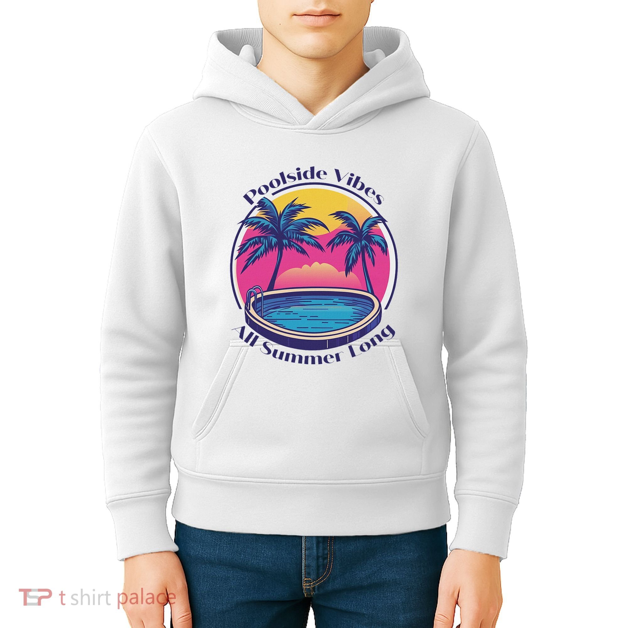 Pool Side Vibes All Summer Long Kids Hoodie
