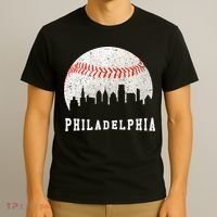 Philly skyline - Vintage Philadelphia Baseball Fans T-Shirt thumb 3