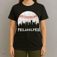 Philly skyline - Vintage Philadelphia Baseball Fans T-Shirt thumb 4