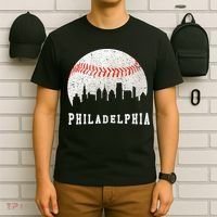 Philly skyline - Vintage Philadelphia Baseball Fans T-Shirt thumb 6