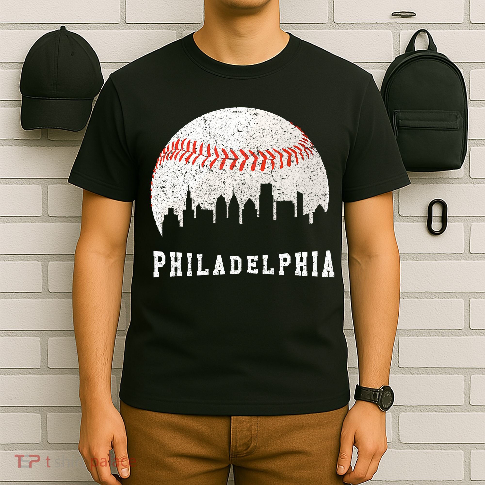 Philly skyline - Vintage Philadelphia Baseball Fans T-Shirt