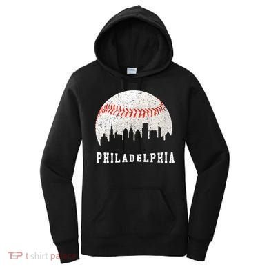 Philly skyline - Vintage Philadelphia Baseball Fans Women's Hoodie