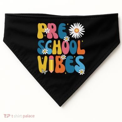 Pre School Vibes Back To School Gift USA-Made Doggie Bandana