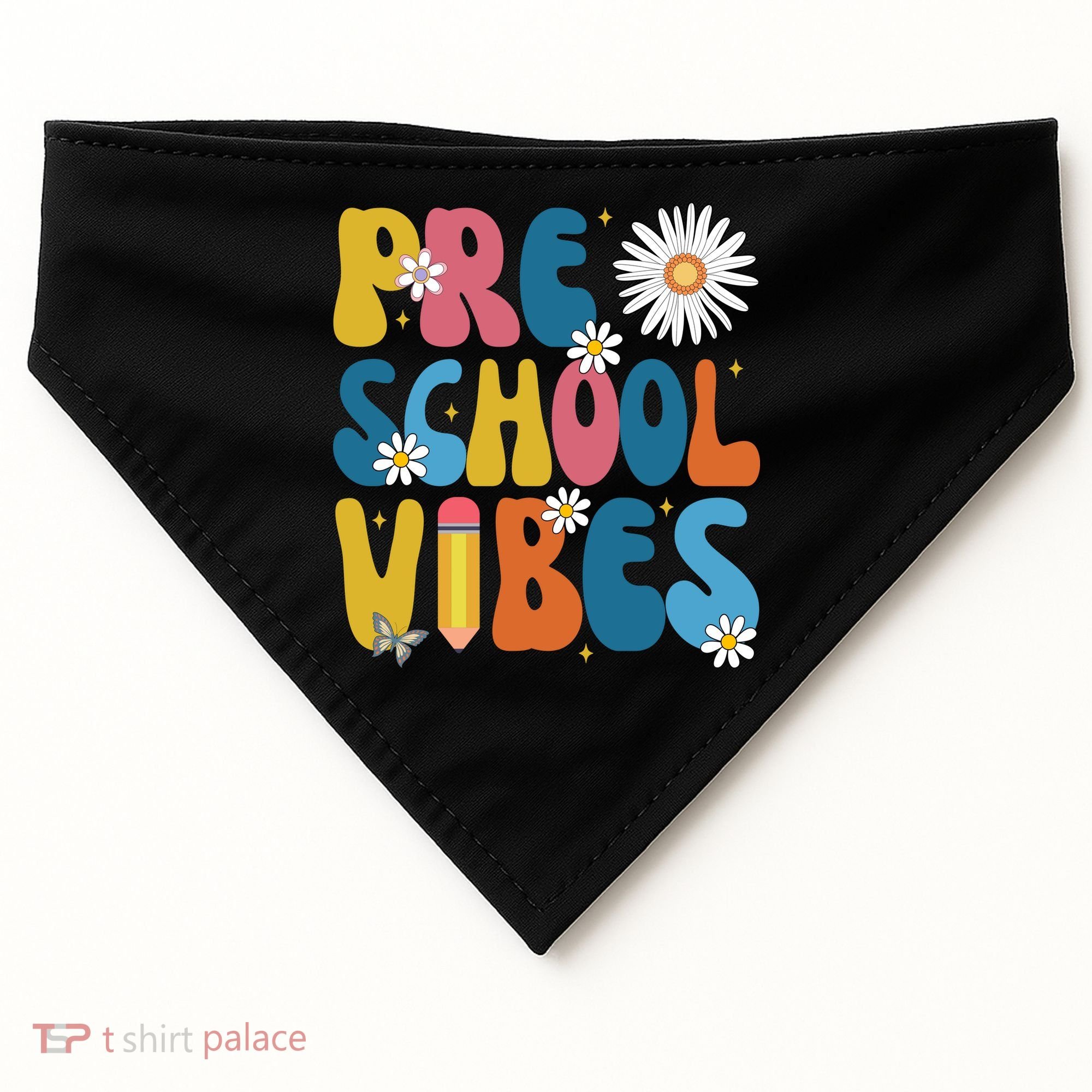 Pre School Vibes Back To School Gift USA-Made Doggie Bandana