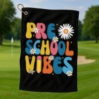 Pre School Vibes Back To School Gift Golf Towel thumb 1
