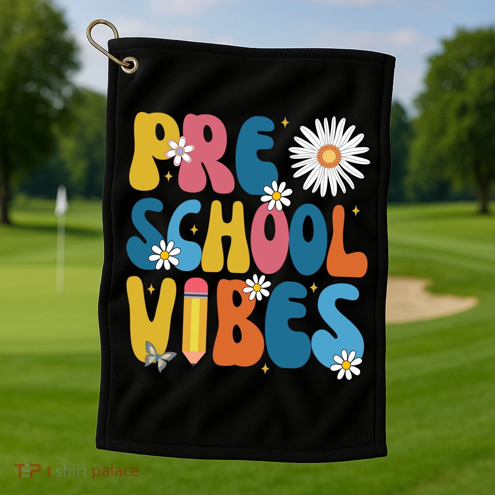Pre School Vibes Back To School Gift Golf Towel