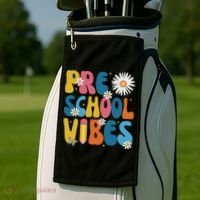 Pre School Vibes Back To School Gift Golf Towel thumb 2