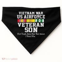 Proud Son Vietnam War Veteran Son Veteran's Day Gift USA-Made Doggie Bandana thumb 0