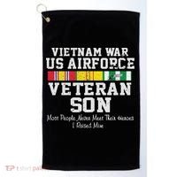 Proud Son Vietnam War Veteran Son Veteran's Day Gift Golf Towel thumb 0