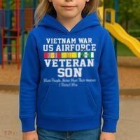 Proud Son Vietnam War Veteran Son Veteran's Day Gift Kids Hoodie thumb 3